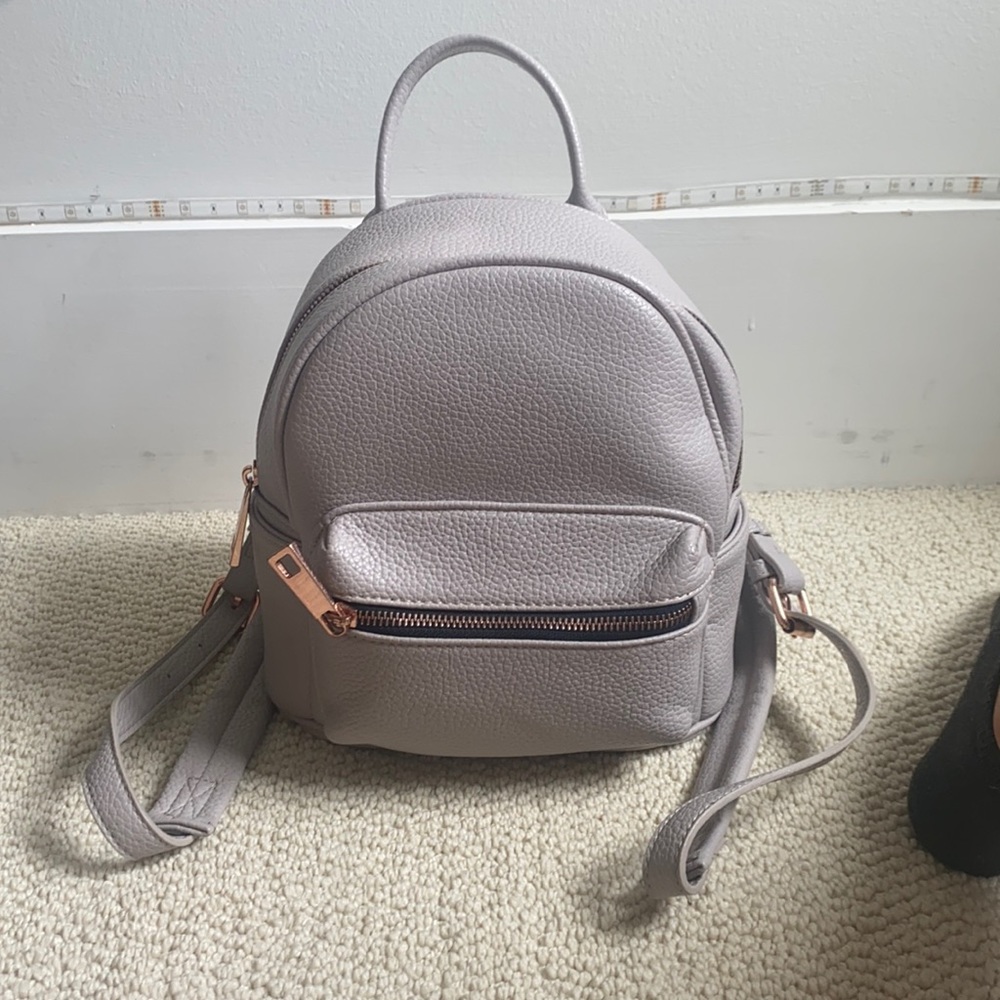 Grey mini backpack